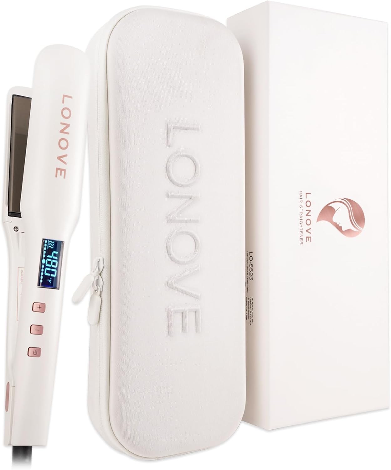 Titanium Hair Straighteners for Thick Hair - Professional Flat Iron Hair Straightener for Women