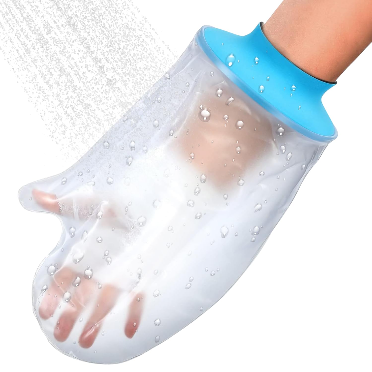 Asunby Waterproof Hand Cast Covers for Shower Adult Bath Watertight Wrist Wound Protector Resuable Bandage Sleeve Bags for Broken Hand, Wrist, Fingers, After Surgery Burns