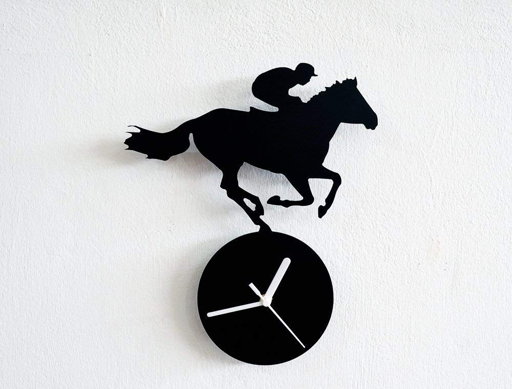 Equestrianism Horse Riding Silhouette Wall Clock