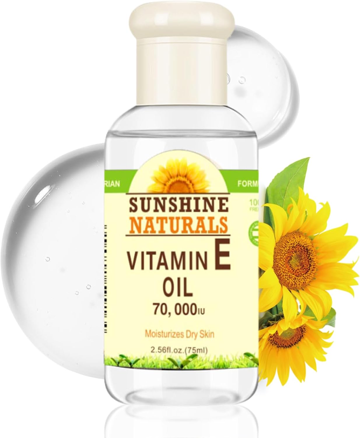 Vitamin E Oil for Skin - Moisturising Face Oil - Body Oil for Fine Lines, Wrinkles & Stretch Marks - Best for Dry Skin & Dry Hair - Vitamin E Skincare Massage Oil for Scars & Stretchmarks