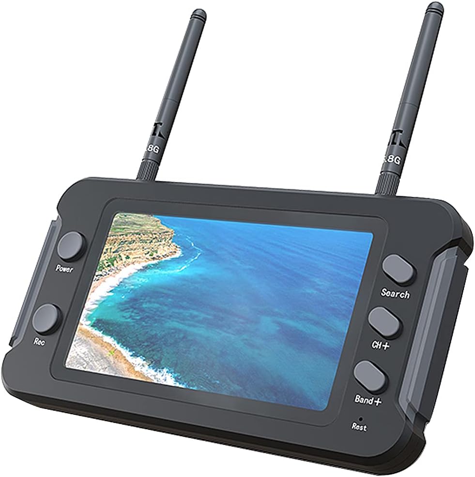 SoloGood FPV Monitor 4.3inch with DVR 5.8Ghz 40CH 800 x 480 IPS Drone Receiver Monitor Built in Battery for FPV Drone RC Cars