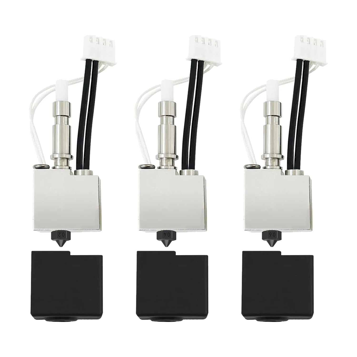 Hotend Kit for Kobra S1 Combo 3D Printer, Stainless Steel Print Head Extruder Kit with Heating Block Thermistor 0.2 mm/0.4 mm/0.6 mm Hot End Hardened Steel Nozzle for Anycubic Kobra S1/ACE Pro