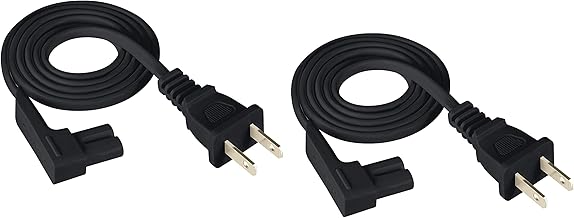 3-Foot 2-Pack Power Cord Compatible with Sonos One, Sonos One SL, Sonos Play-1 Speakers - Power Plug Cable (Standard, Black)