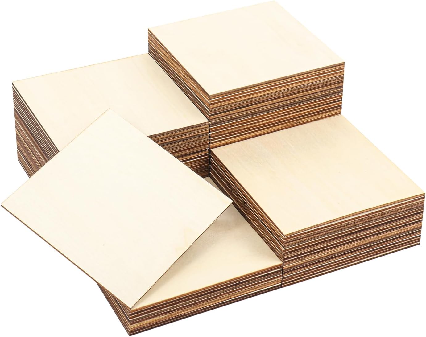 100 Pcs 5"x 5" Unfinished Wood Squares for Crafts, Premium Balsa Wood Sheets, Perfect for Wood Burning, Laser Cutting, and DIY Projects