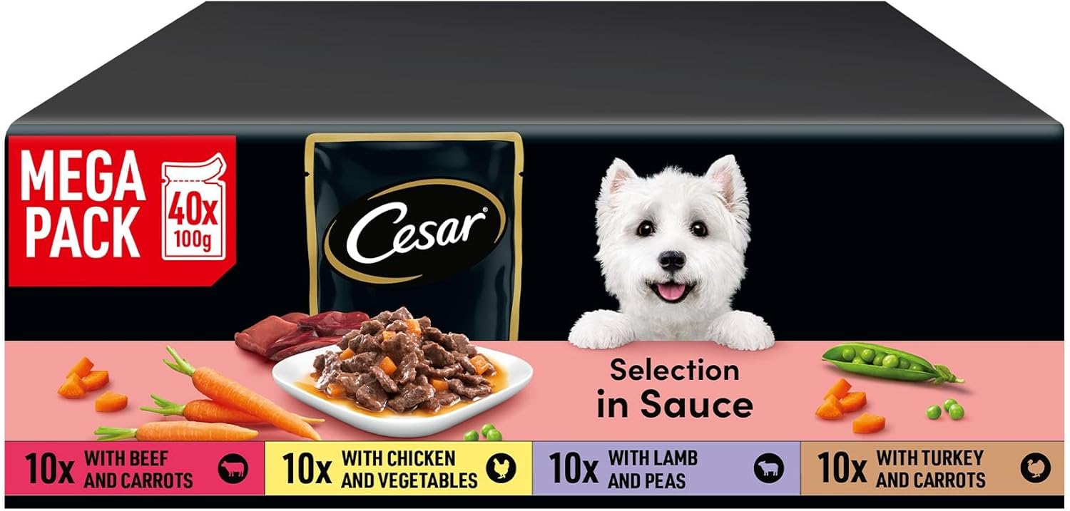 CESAR Adult Dog Pouches Sauce Selection in Gravy 40x100g