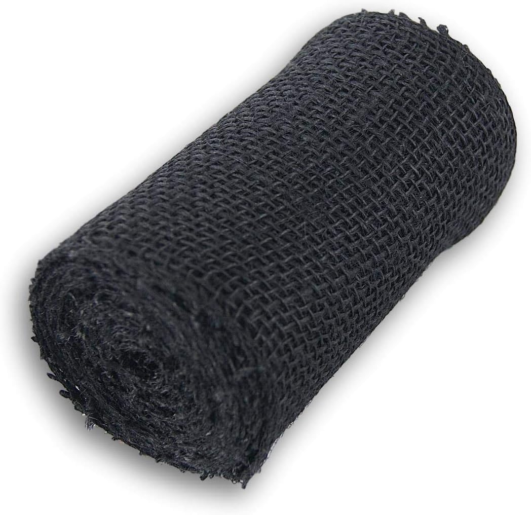 Black Burlap Ribbon Roll - 5.5" x 15'