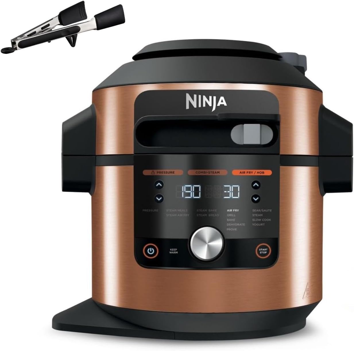 Ninja Foodi MAX 14-in-1 SmartLid Multi Cooker, 7.5L Electric Pressure Cooker & Air Fryer, Combi-Steam, Slow Cook, Bake, Grill, Copper/Black Amazon Exclusive OL650UKCP