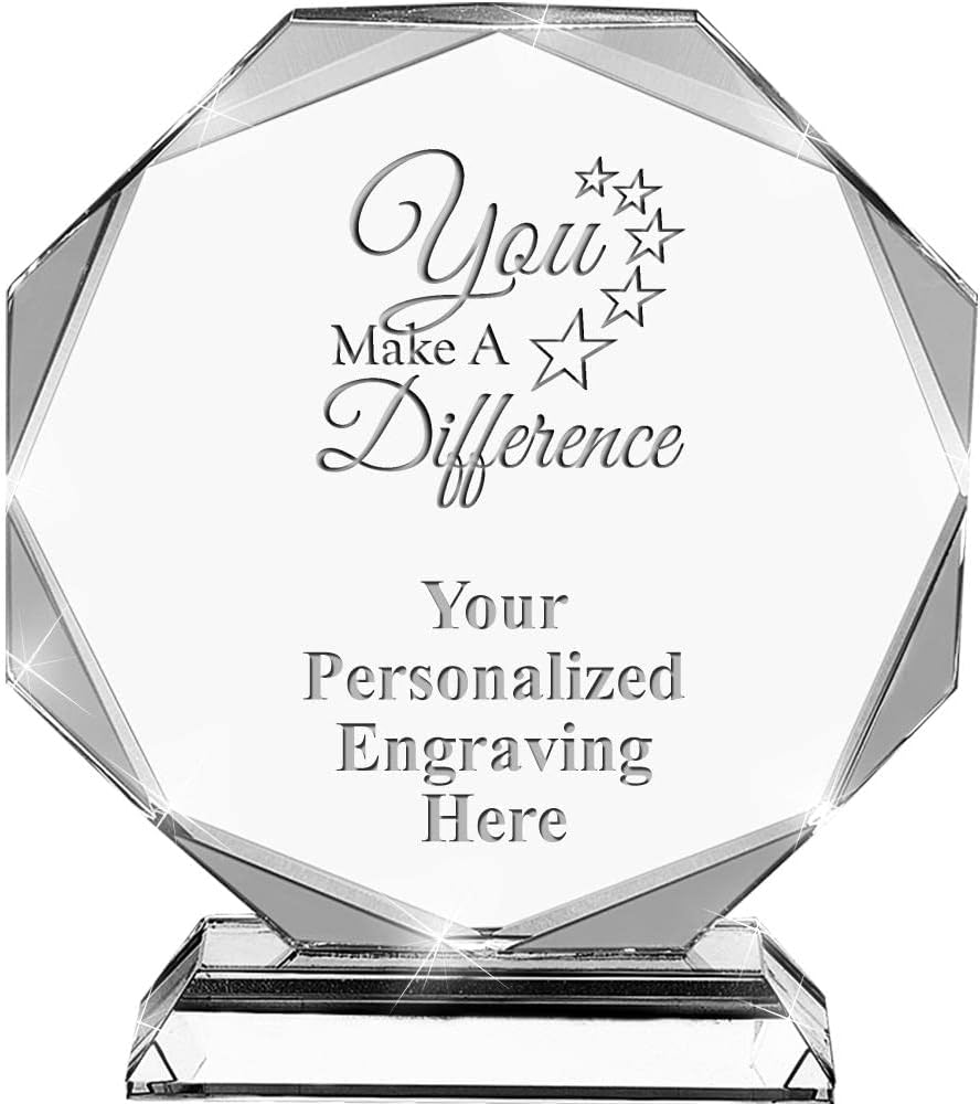 Custom Award with Engraving - Personalized 6.75" Crystal Trophy Awards