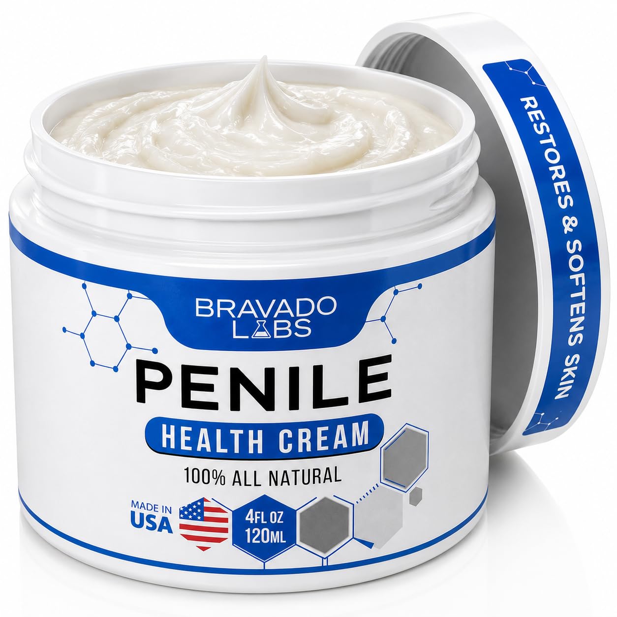 Premium Penile Health Creme for Men with Coconut Oil, CoQ10, and Allantoin