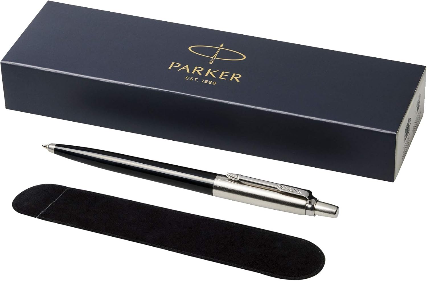 PARKER -"Jotter" ballpoint pen with Velvet Pouch in gift box - black ink - black