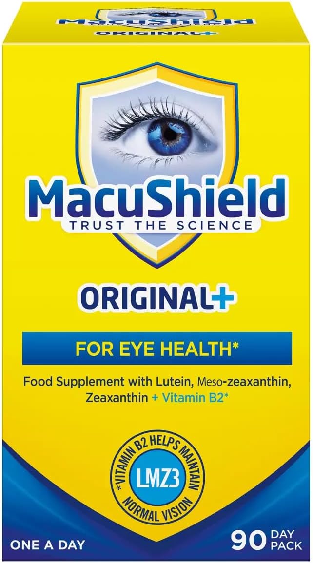 MacuShield Original Plus Capsules - 90-Day Pack, Eye Health Supplement* with Lutein Zeaxanthin and Meso-Zeaxanthin + Vitamin B2 (Riboflavin) which Helps Support Normal Vision, 90 Count (Pack of 1)