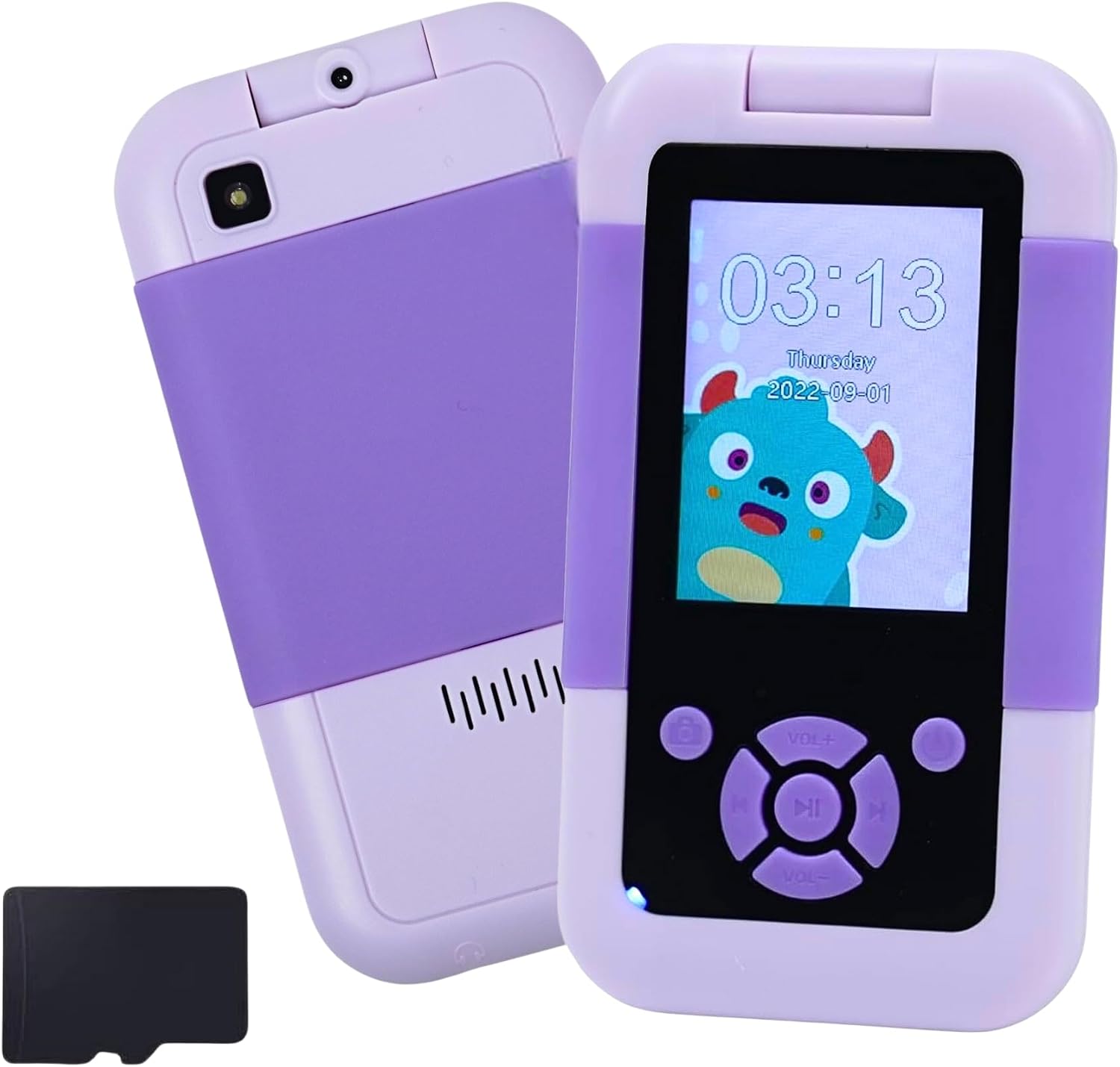 Toddler Play Phones for Kids - Kids Smart Phone for Boys & Girls - Toddler Toy Phone with Flip Camera - Mini Smartphone for Music - Multifunction Toy Cell Phones for Birthday Gifts, Age 3-6 (Purple)