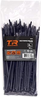 TR Industrial Multi-Purpose UV Resistant Black Cable Ties, 8 inches, 500 Pack