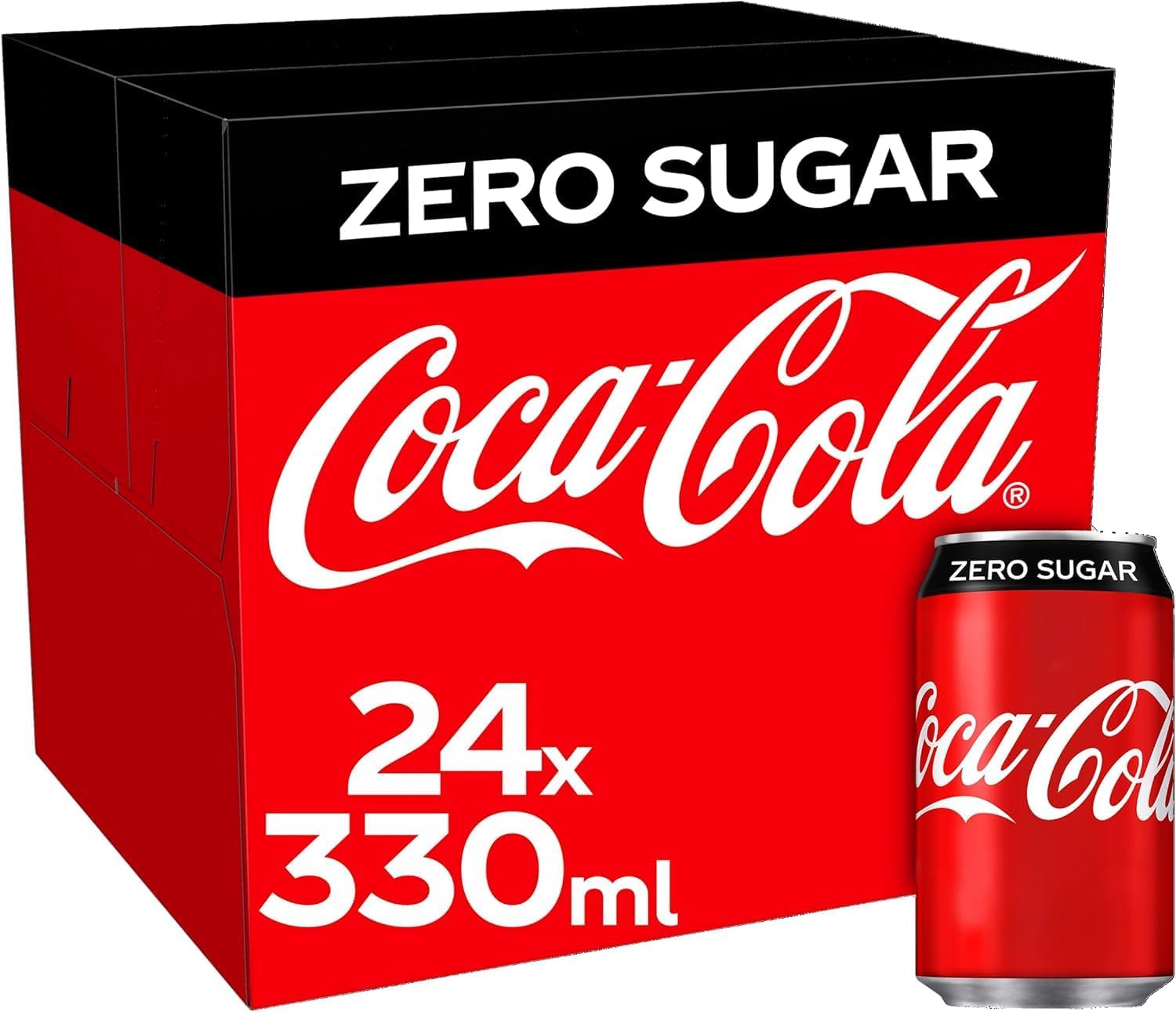 Coke Zero Fizzy Drinks 24 x 330ml Cans