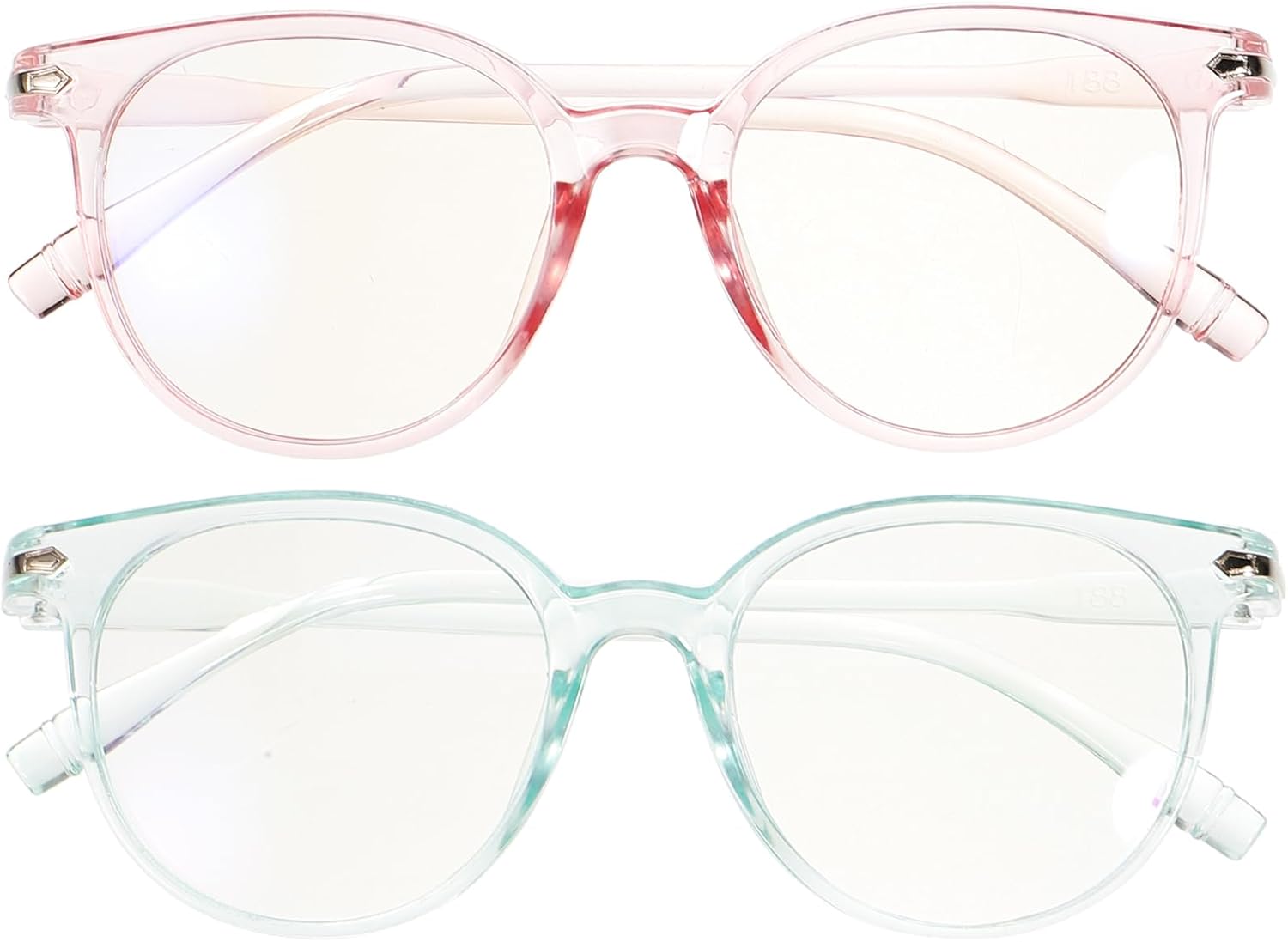 Healvian 2Pcs Blue Light Blocking Glasses for Women,Computer Anti Blue Light Glasses, Lightweight Clear Lens Reading Glasses for Women Girls Random Color