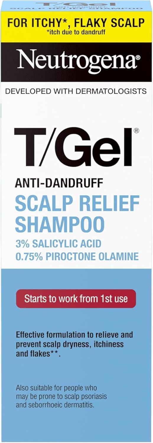 Neutrogena T/Gel Scalp Relief Anti-Dandruff Shampoo (150ml) With 3% Salicylic Acid, Suitable for Those Prone to Scalp Psoriasis and Seborrhoeic Dermatitis