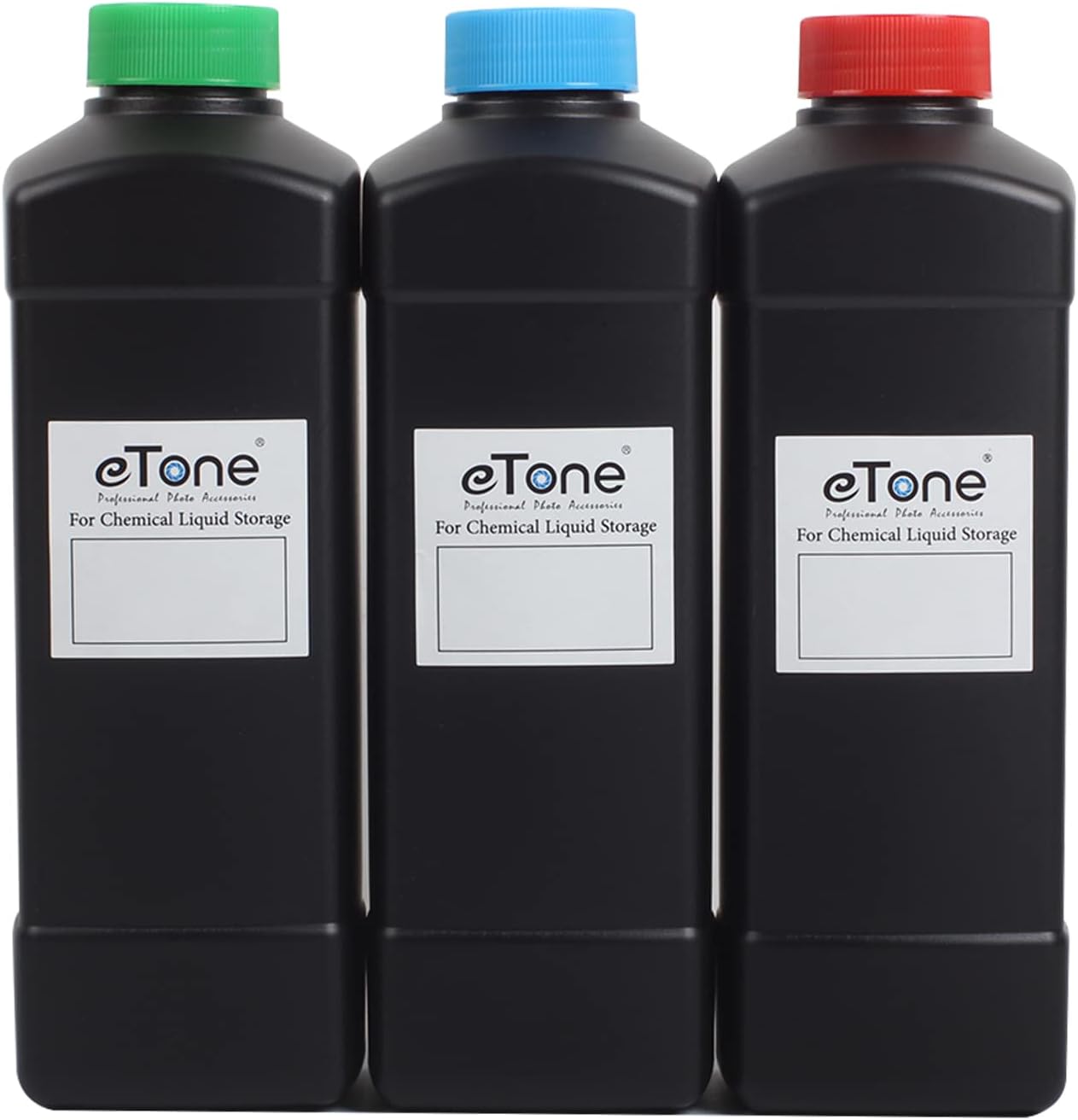 eTone 3x 1000ml Darkroom Chemical Storage Bottles Film Photo Developing Processing 1L