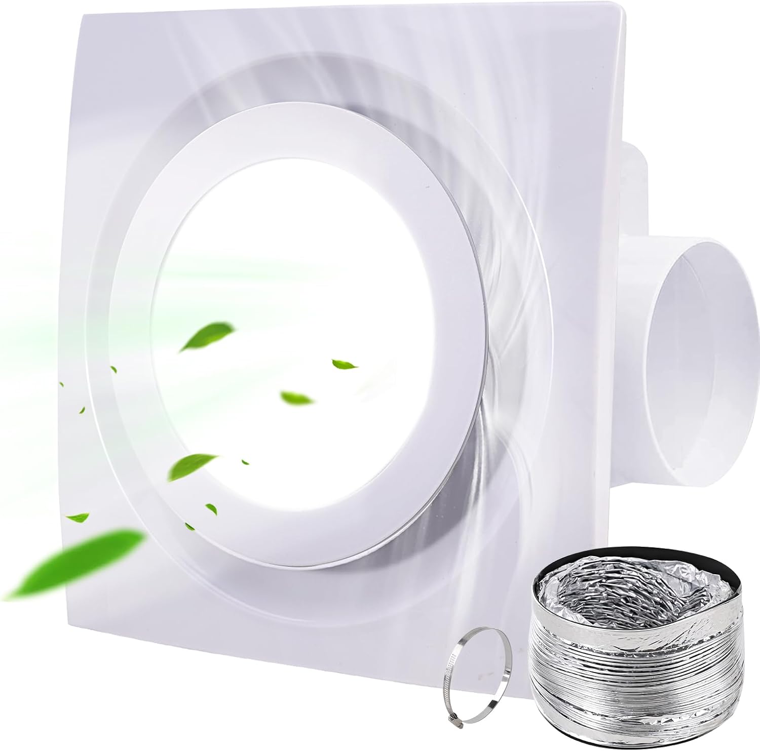 FEITON Bathroom Fan with Light Exhaust Fan Ceiling Mount Vent Fan Light Combo, 30W, 110V, 110 CFM 1.0 Sones, Square Quiet Ventilation Fan with LED Light