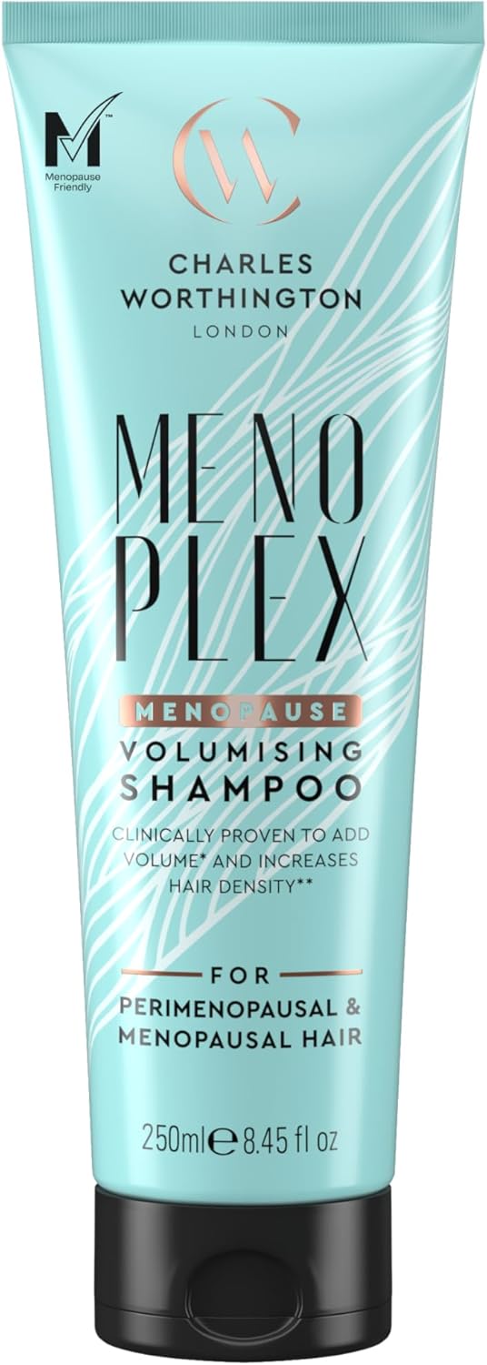 Charles Worthington MenoPlex Menopause Volumising Shampoo, for Dull Flat Hair, Salon Shampoo for Menopausal Hair, 250ml