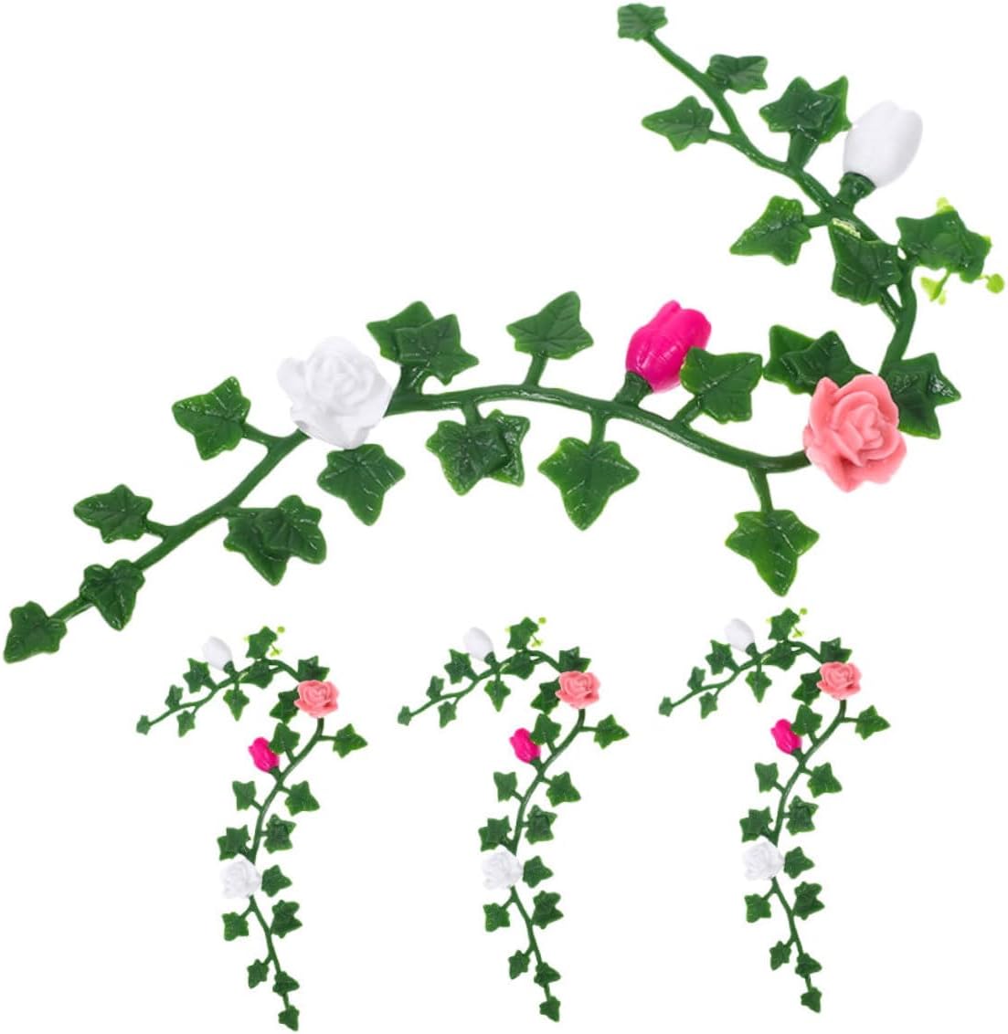 TOYANDONA 4pcs Garden Floral Vines Garland Dollhouse Accessories Realistic Vine for Dollhouse Decoration for Miniature Scenes and Model Railways