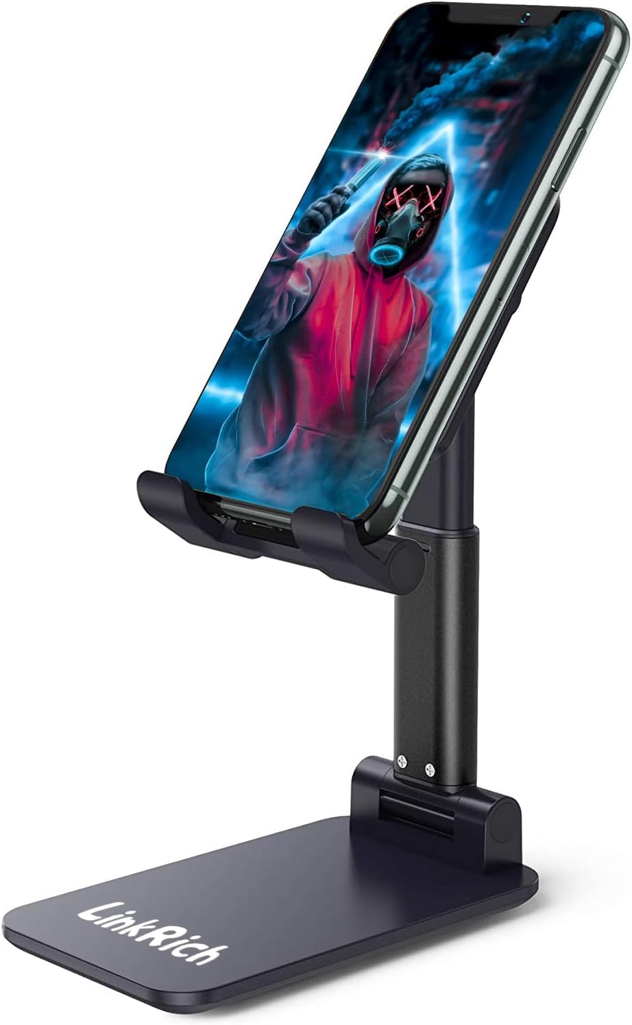 LinkRich Phone Stand for Desk, Foldable Adjustable Cell Phone Tablet Holder, Compatible with iPhone 14 Pro 13 12 Pro Max iPhone 12, Samsung Galaxy Note 21 S20, Kindle etc