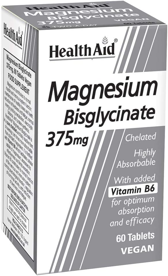 HealthAid Magnesium Bisglycinate Vegan Tablets, 60-Count
