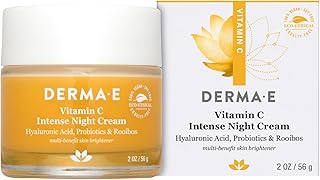 DERMA-E Vitamin C Intense Night Cream – Brightening and Hydrating Facial Skin Renewing Cream – Anti-Aging Overnight Facial Moisturizer, 2 oz