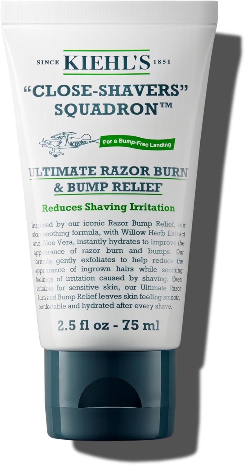 Kiehl's Razor Burn Bump Relief, Men's Aftershave Moisturising Cream, Made with Squalane & Aloe Vera, 75ml