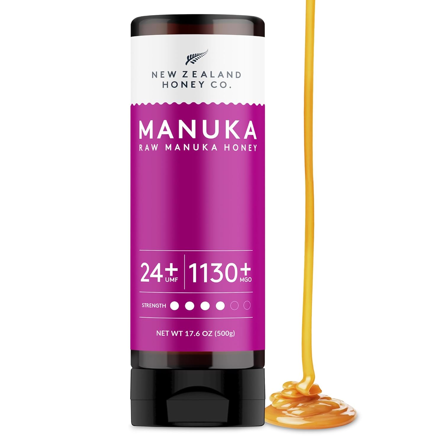New Zealand Honey Co. Pure Manuka Honey UMF 24+ | 17.6oz | 500g Raw Honey