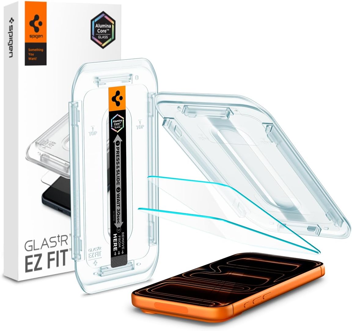Spigen Glas.tR EZ Fit Tempered Glass Screen Protector for iPhone 17 Pro Max, iPhone 16 Pro Max - 2 Pack