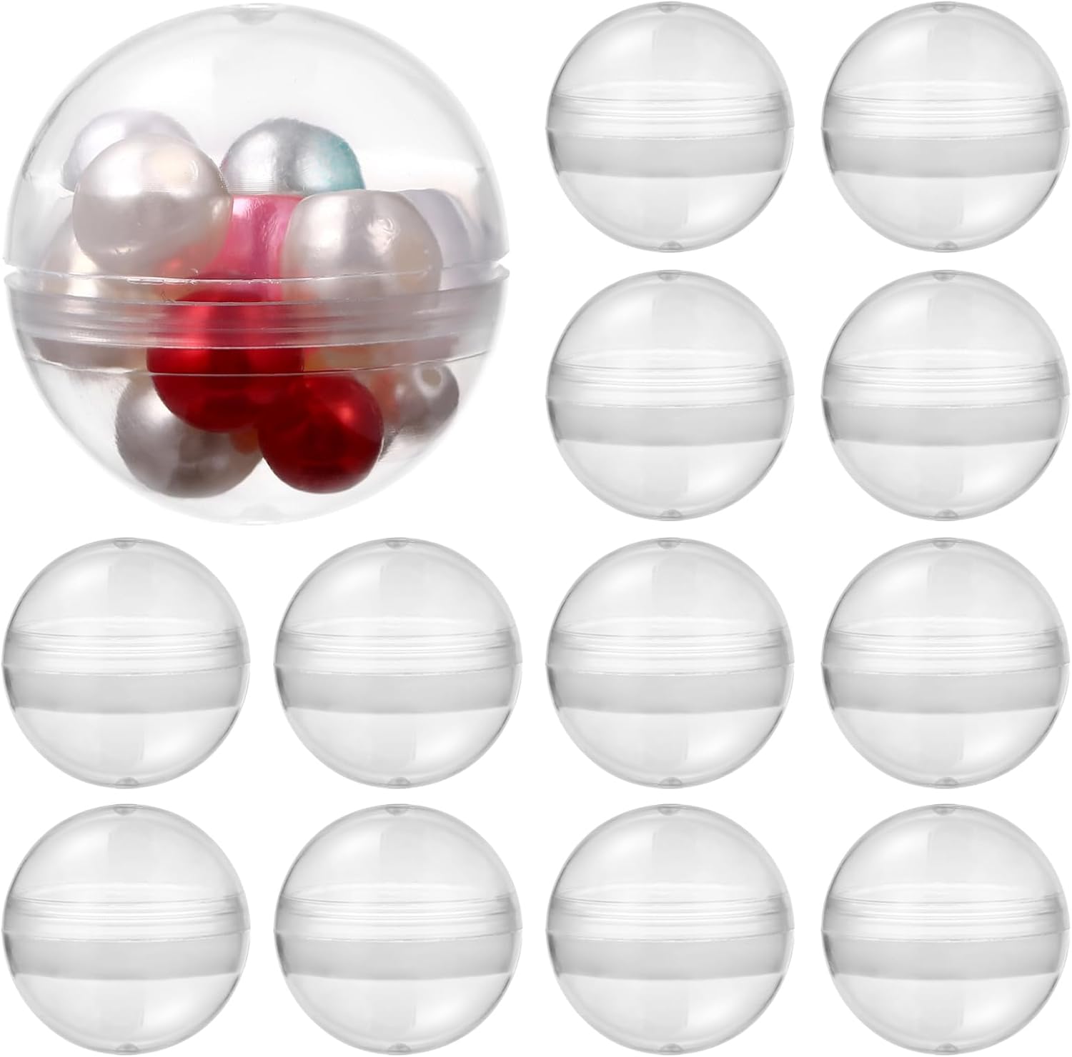 Healifty 100pcs Vending Machine Capsule 1.3 Inch: Empty Round Capsule Gumball Machine Container Plastic Bulk Clear 32MM Ornament Ball for Candy Easter Party Favor Basket Stuffers