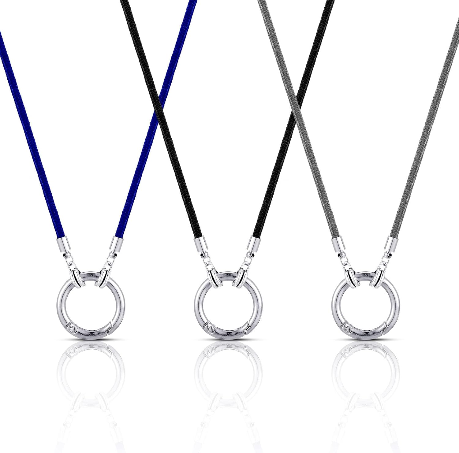 Junkin 3 Pcs Eyeglass Holder Necklace Ring for Women Glasses Holder Strap Chain Eye Glass Chains Stainless Steel Eyeglass Loop Ring Reading Glasses Holder Sunglasses Necklace for Women Men