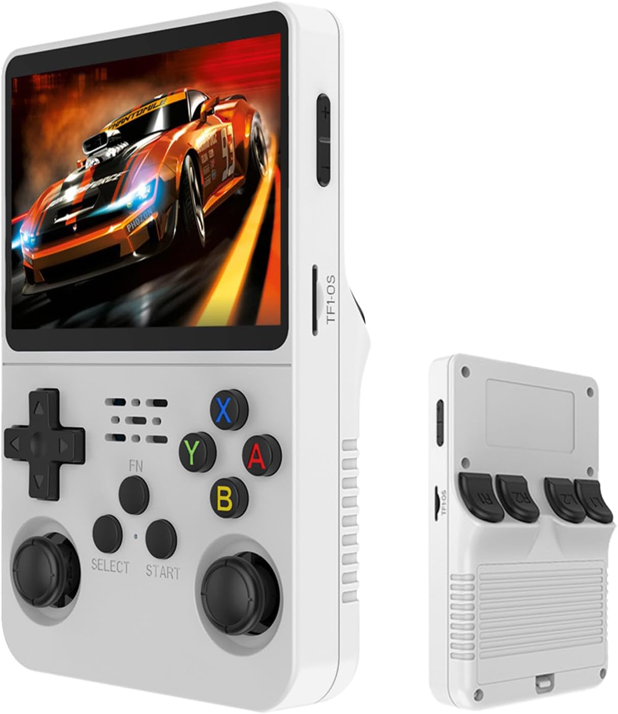 R36S Retro Handheld Game Console,18000+ Games,20+ Emulators,3D Joystick,64GB Memory,3.5" IPS Screen,3.5mm Audio Jack,OTG Support,3500mAh Battery,Portable Adult Video Game Console(White)