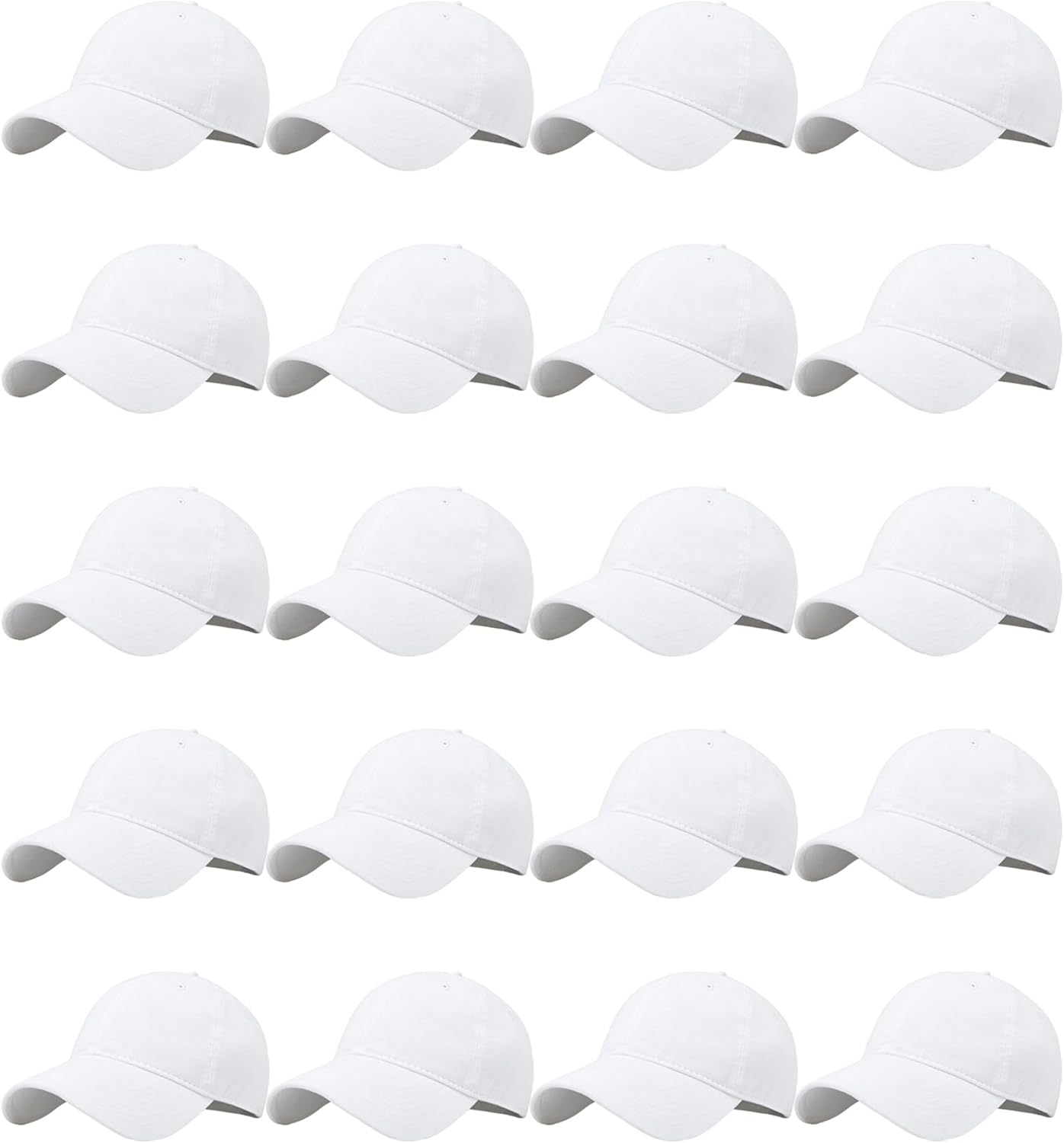 20 Pack Baseball Cap Blank Trucker Hats Bulk Wholesale Hats Adjustable Plain for Men Women