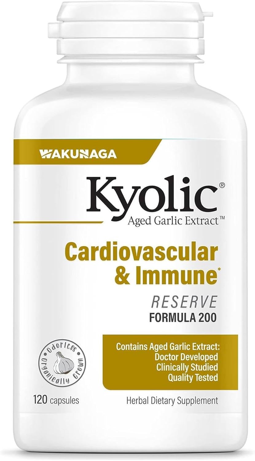 Kyolic Aged Garlic Extract Formula 200, Cardiovascular & Immune*, Reserve, 120 Capsules