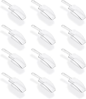 Super Z Outlet 5.5" Mini Acrylic Plastic Kitchen Scoops for Weddings, Candy Dessert Buffet, Ice Cream, Protein Powders, Coffee, Tea (Clear)