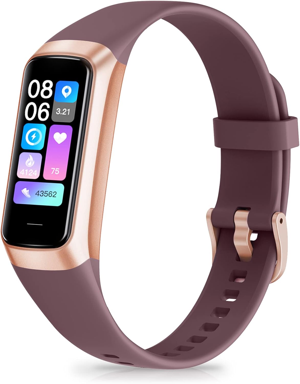 Zeacool Fitness Tracker with 24/7 Heart Rate, Blood Oxygen Blood Pressure Sleep Monitor, Activity Trackers IP68 Waterproof,Step Counter Calorie Pedometer Health Smart Watch for Women Men (Bordeaux)