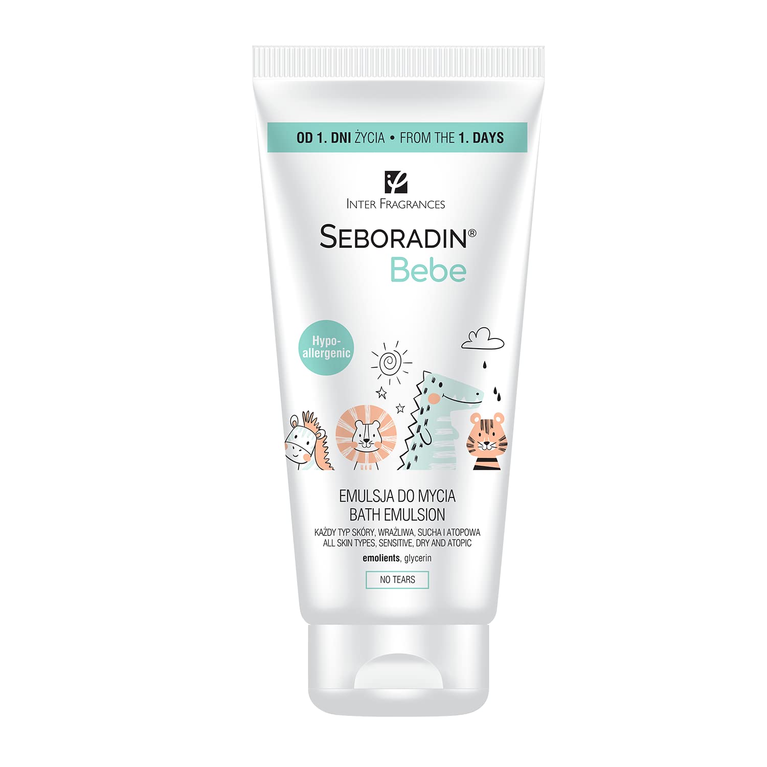 BEBE intensive moisturizing washing lotion for babies, children and people with sensitive, dry, atopic skin, gentle cleansing, baby care, from the first day, 200 ml