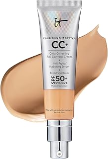 IT Cosmetics Your Skin But Better CC+ Cream - Color Correcting Cream, Full-Coverage Foundation, Hydrating Serum & SPF 50+ Sunscreen - Natural Finish - 1.08 fl oz
