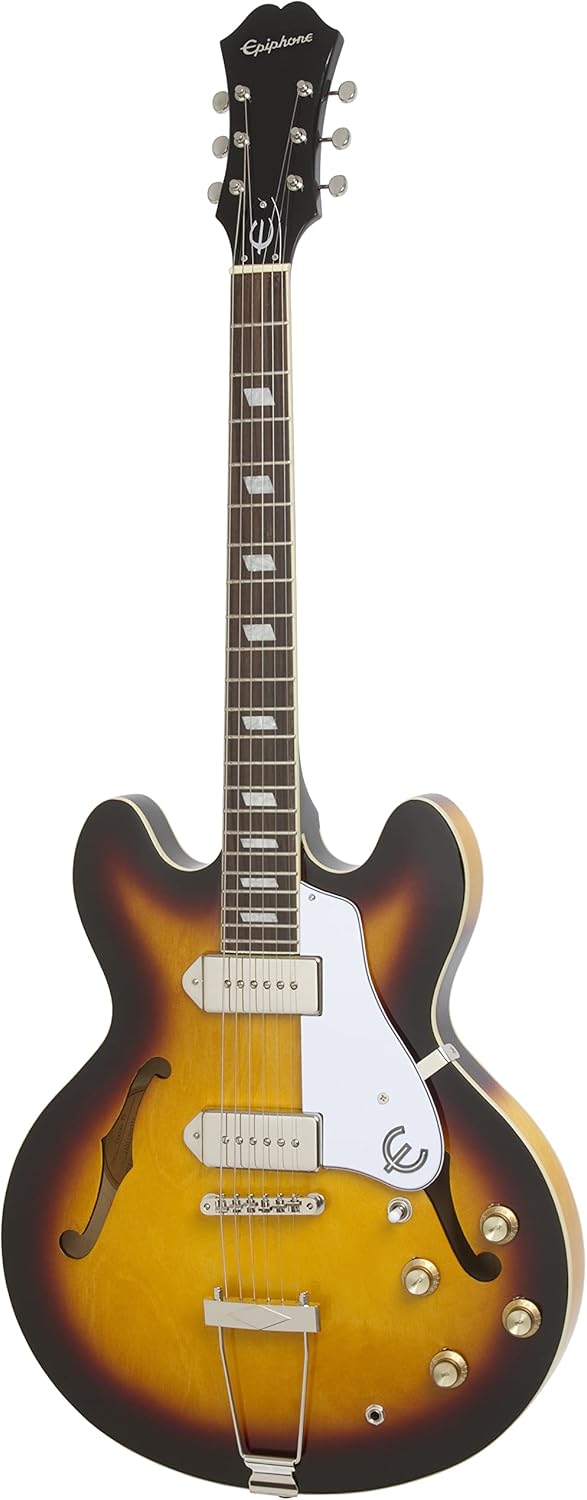 Epiphone Casino Archtop Hollowbody Electric Guitar, Vintage Sunburst