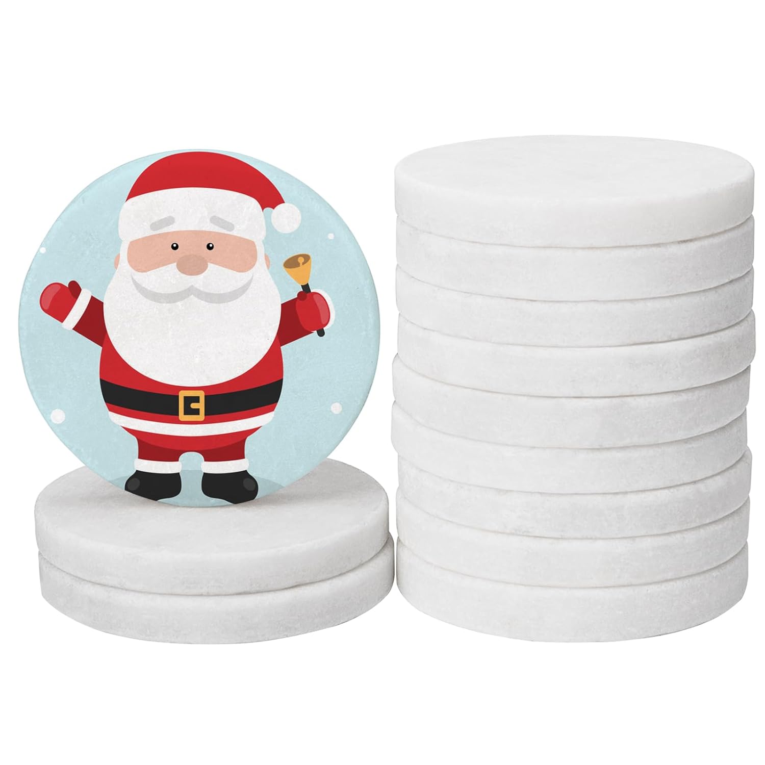 22pcs white Round Painting Pebbles, Large Smooth Pebbles for Painting Mandala and Kindness Rocks for Arts, Crafts, 2.48" Diameter