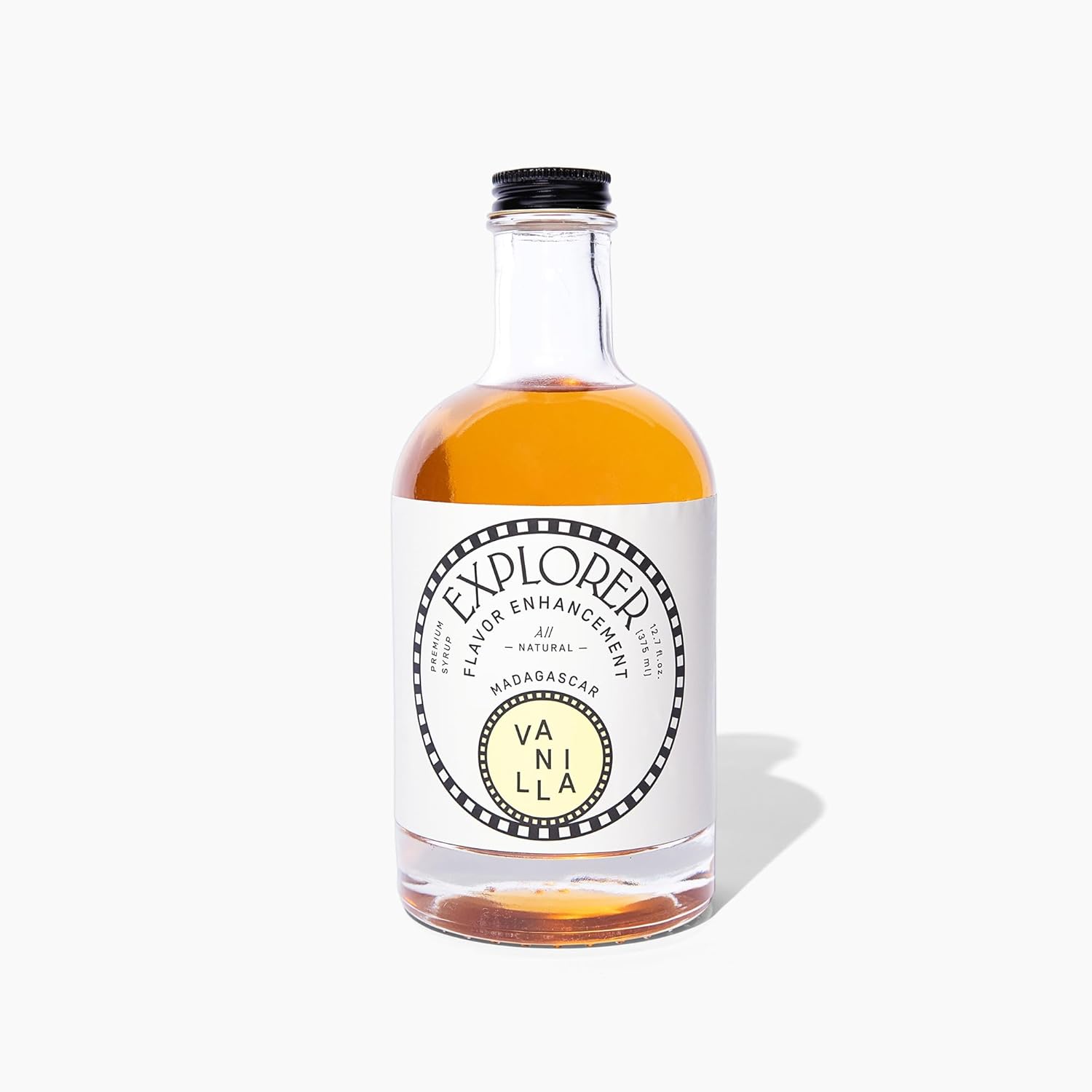 Explorer Vanilla Coffee Syrup Flavor, All Natural Gluten Free Flavoring for Drinks, Lattes, Cocktails & Shakes, 12.7 fl oz