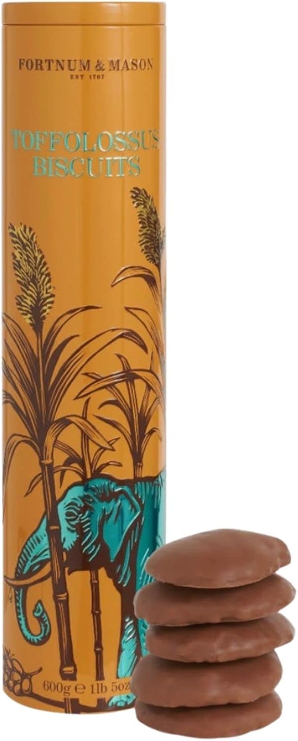 Fortnum And Mason Toffolossus Biscuits 600g Milk Chocolate Covered Toffee Biscuits In Tall Biscuit Tin