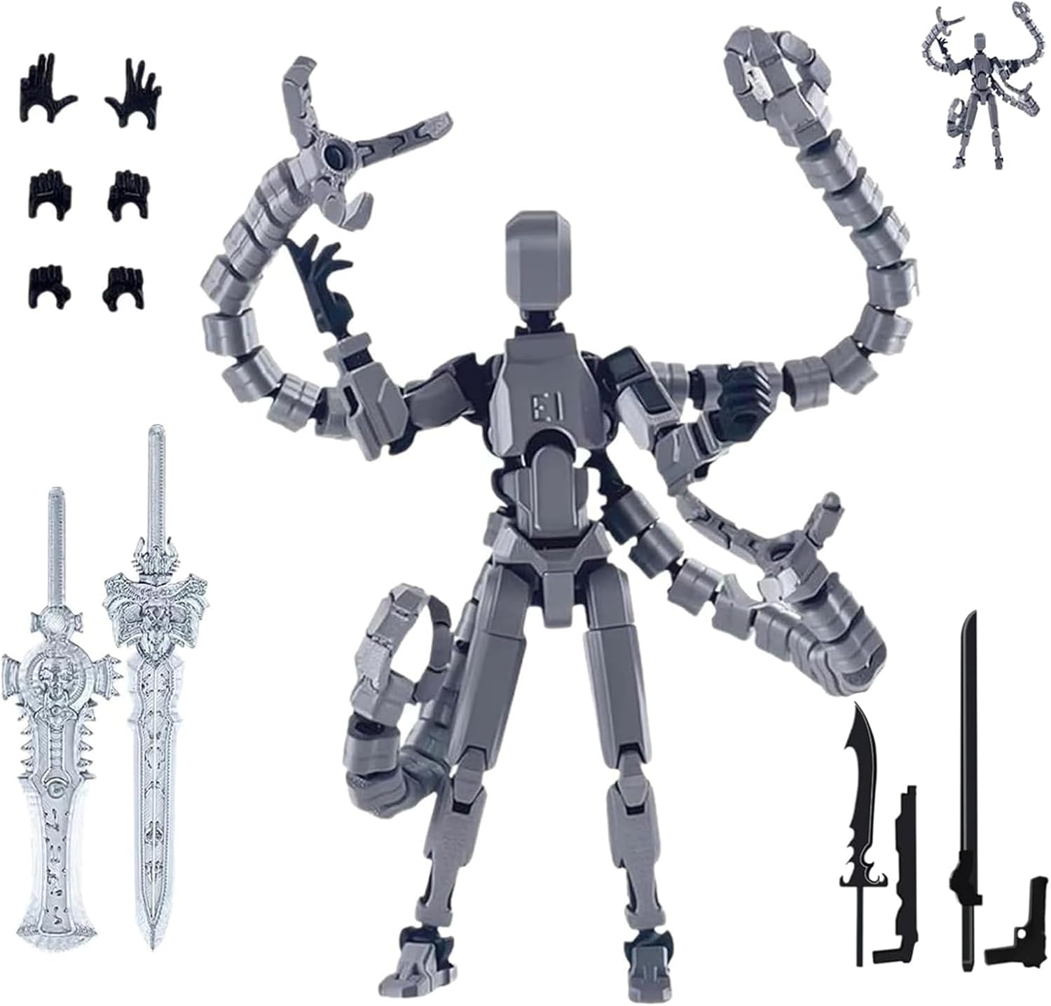 T13 Action Figure, Action Figure, with 12 Accessories Points Cool Desktop Decoration Gift for Boys Girls Kids and Men, Action Figures for Game Lovers and Collectors