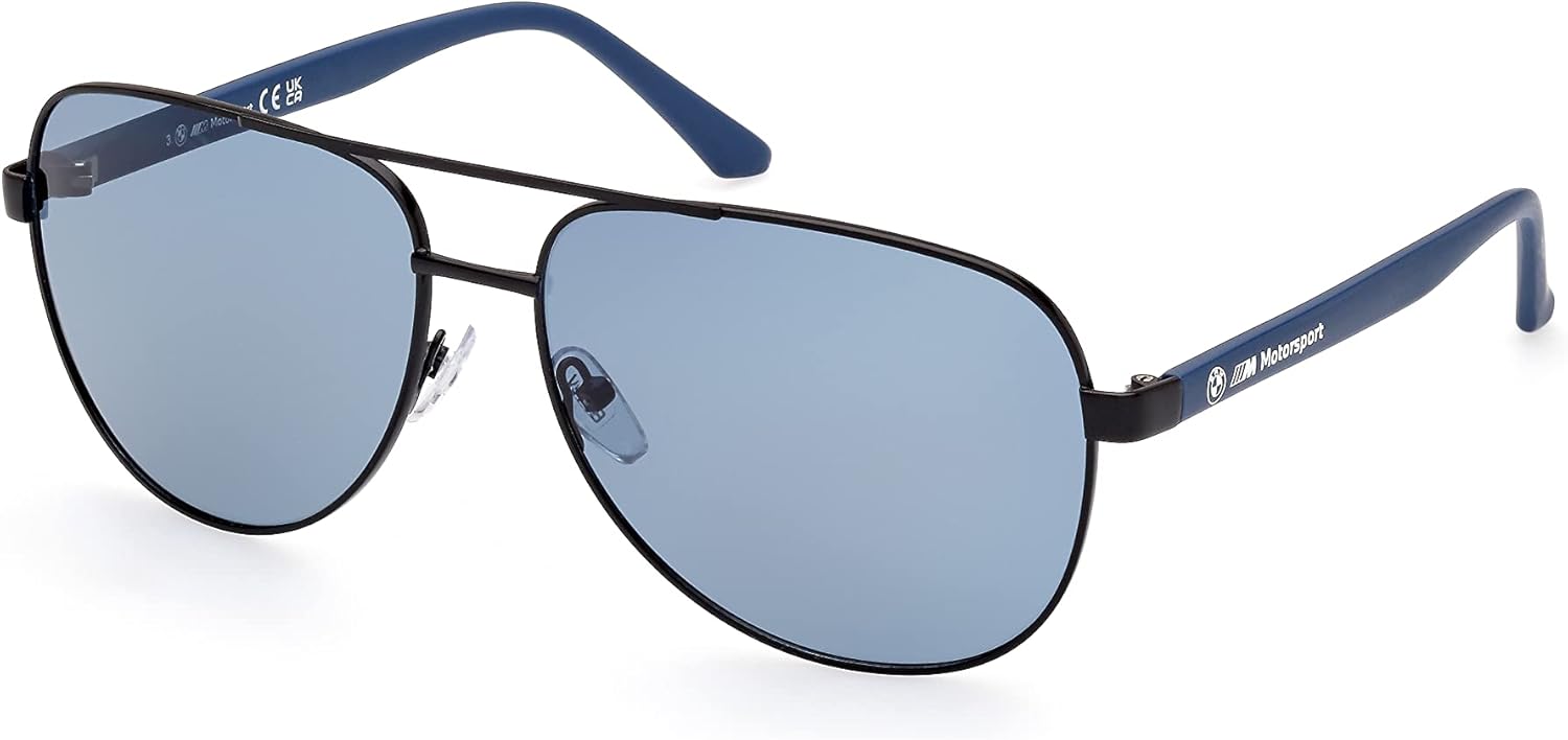 BMW MOTORSPORT Men's Sunglasses Bs0028, Black, 48