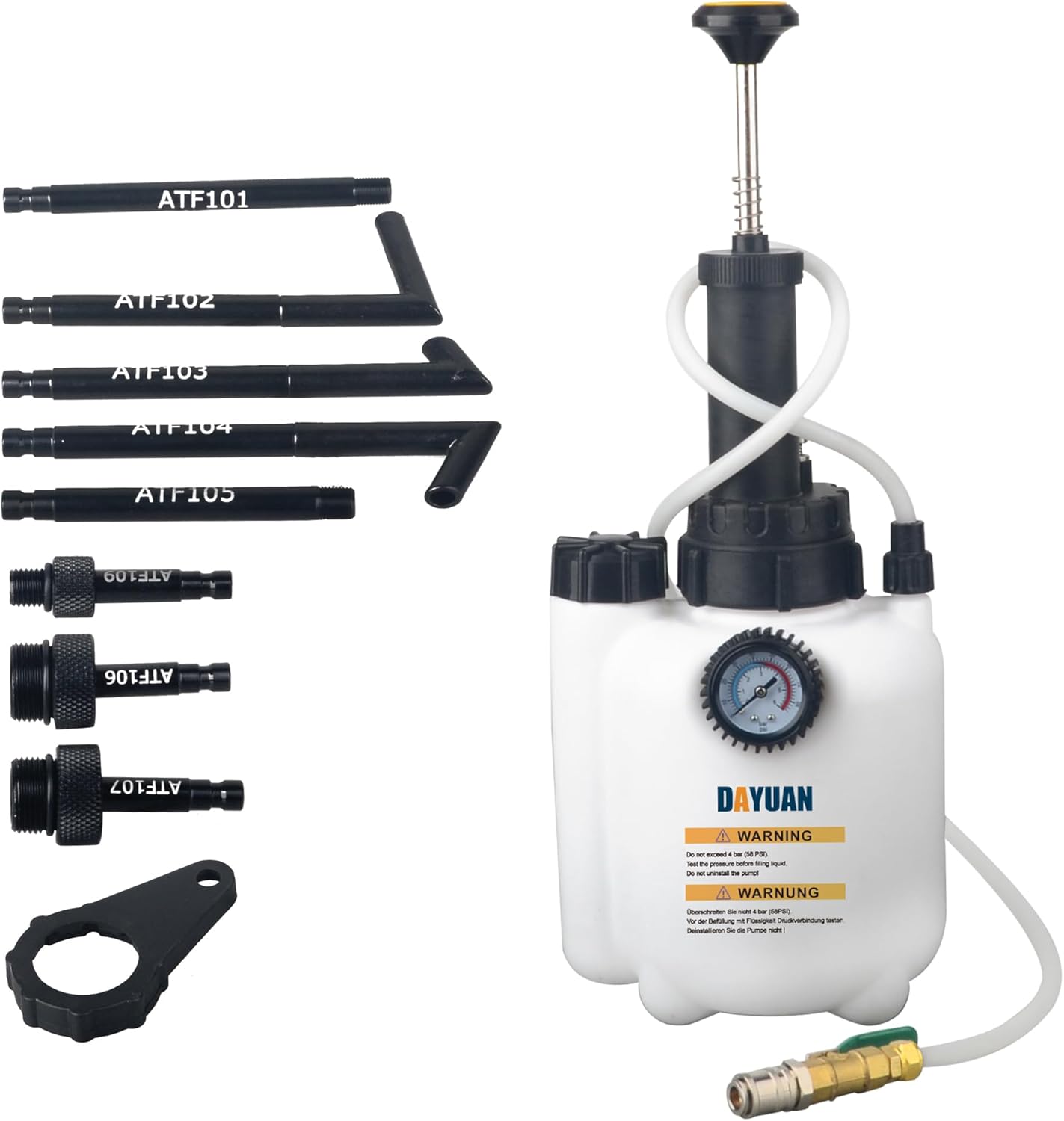 DAYUAN YT-99300 3L Manual Transmission Fluid Pump Oil Filling Filler System Fluid Transfer Pump Tool with Adapters