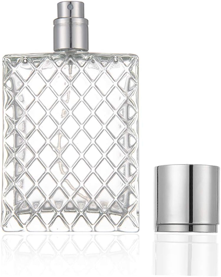 Enslz 100ml 3.4 oz Refillable Spray Perfume Bottles large cosmetic Fine Mist Atomizer Empty Portabe Clear Glass Essential Oil Container for Travel