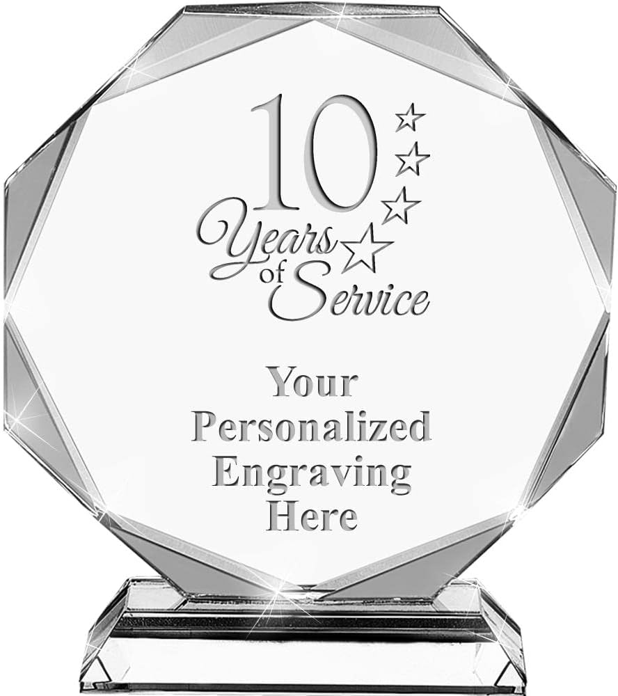 Custom Award with Engraving - Personalized 6.75" Crystal Trophy Awards