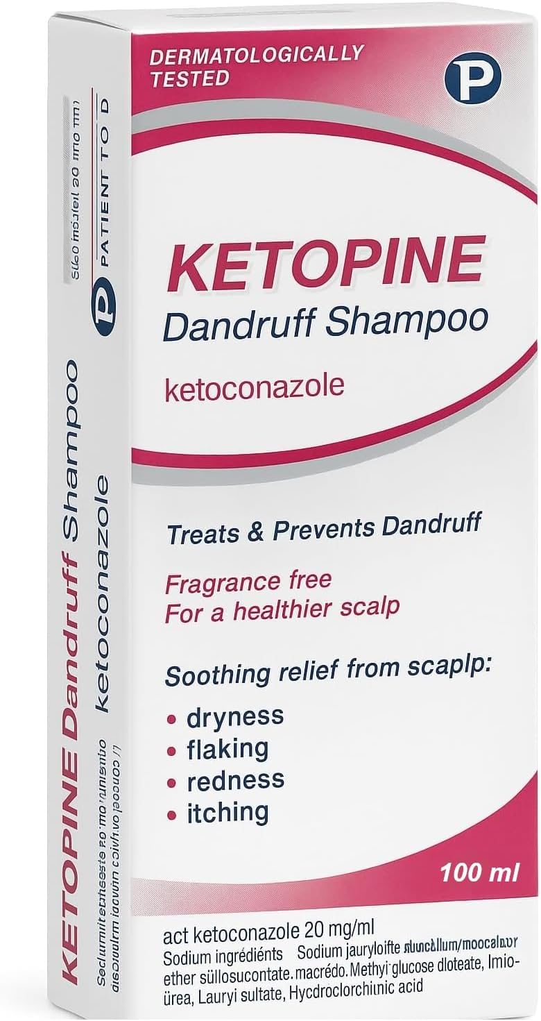 Ketoconazole 2% Anti-Dandruff Shampoo 100 ML - 20mg/g - helps with reducing itching inflammation and flakes