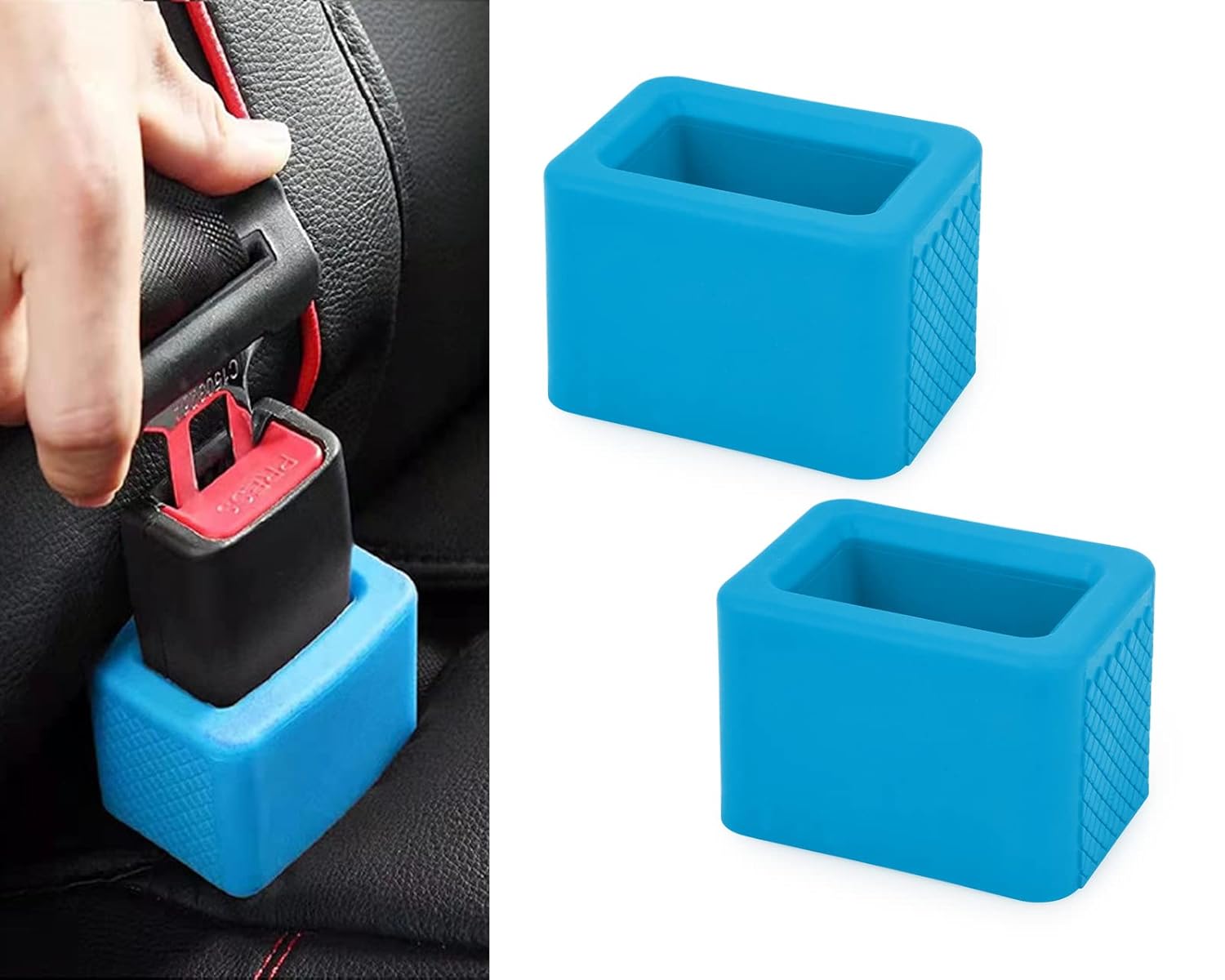 DS. DISTINCTIVE STYLE Seat Belt Holder Easy Access Seatbelt Accessories for Kids 2 Pieces (Blue)